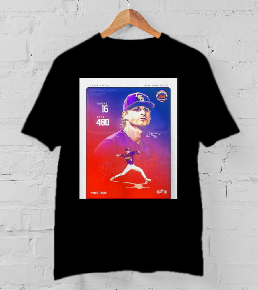 Gavin Guidry New York Mets Round 16 Pick 480 Draft 26 T-Shirt