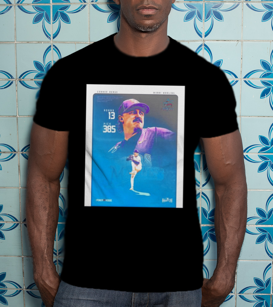 Connor Benge Miami Marlins Round 13 Pick 385 Draft 26 T-Shirt