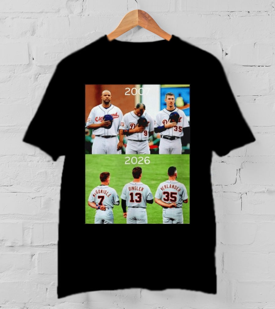 Detroit Tigers 2007 2026 McGonigle Dingler Verlander Comparison T-Shirt