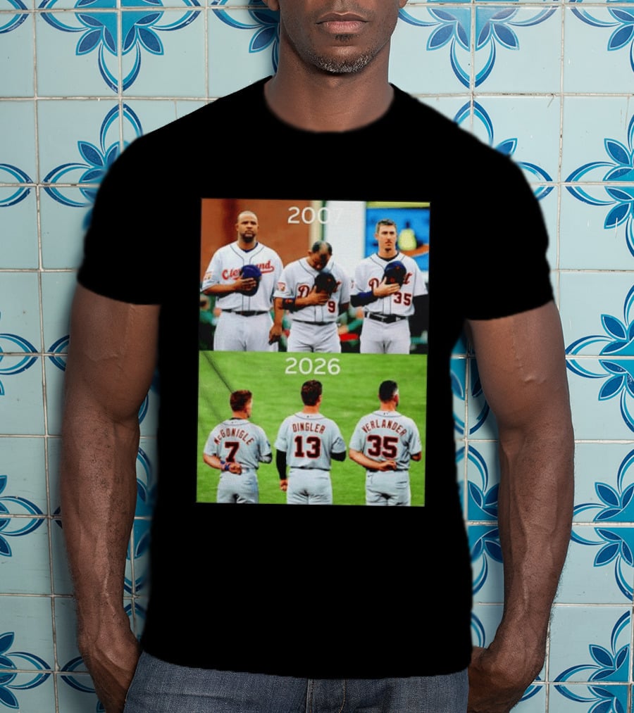 Detroit Tigers 2007 2026 McGonigle Dingler Verlander Comparison T-Shirt