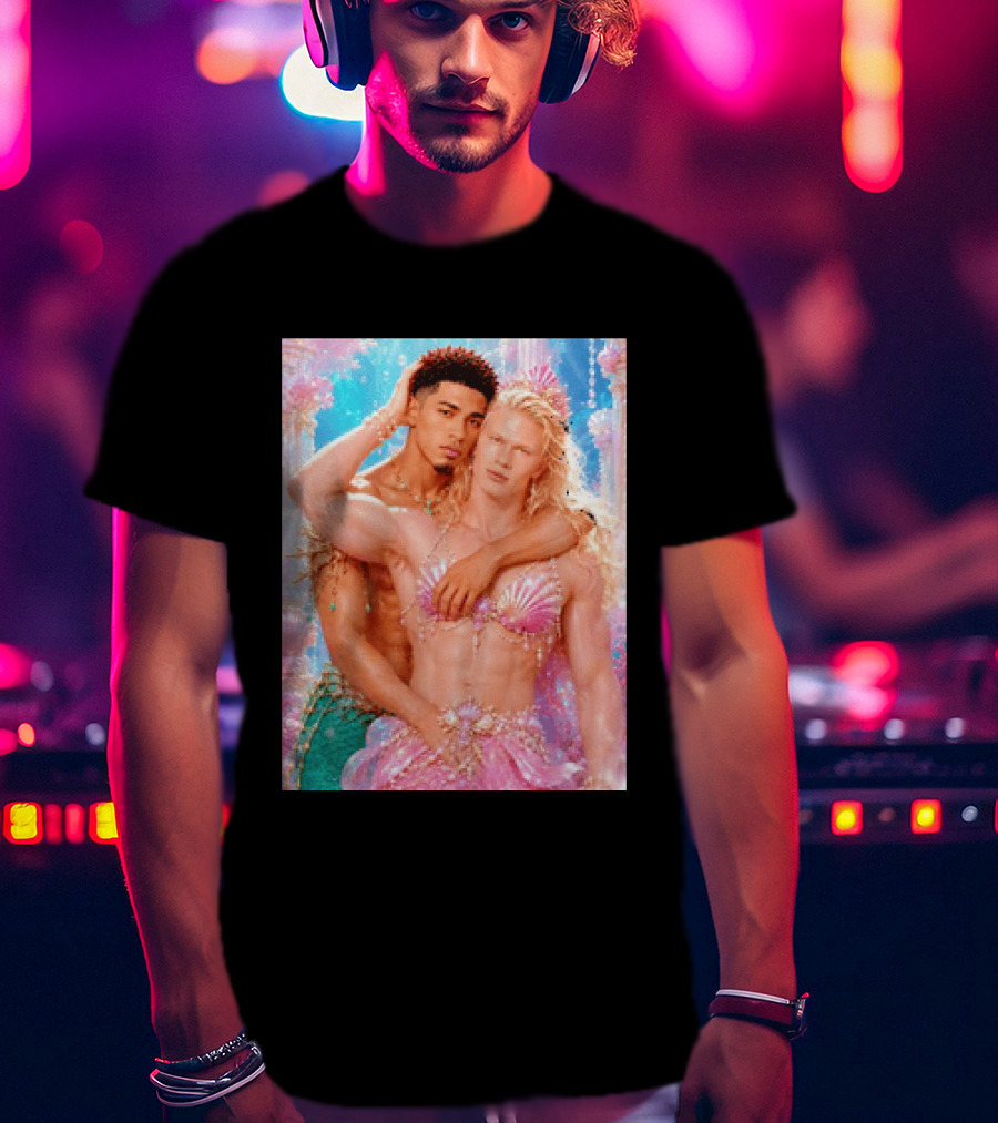 Mermaid Fantasy With Erling Haaland And Jude Bellingham T-Shirt