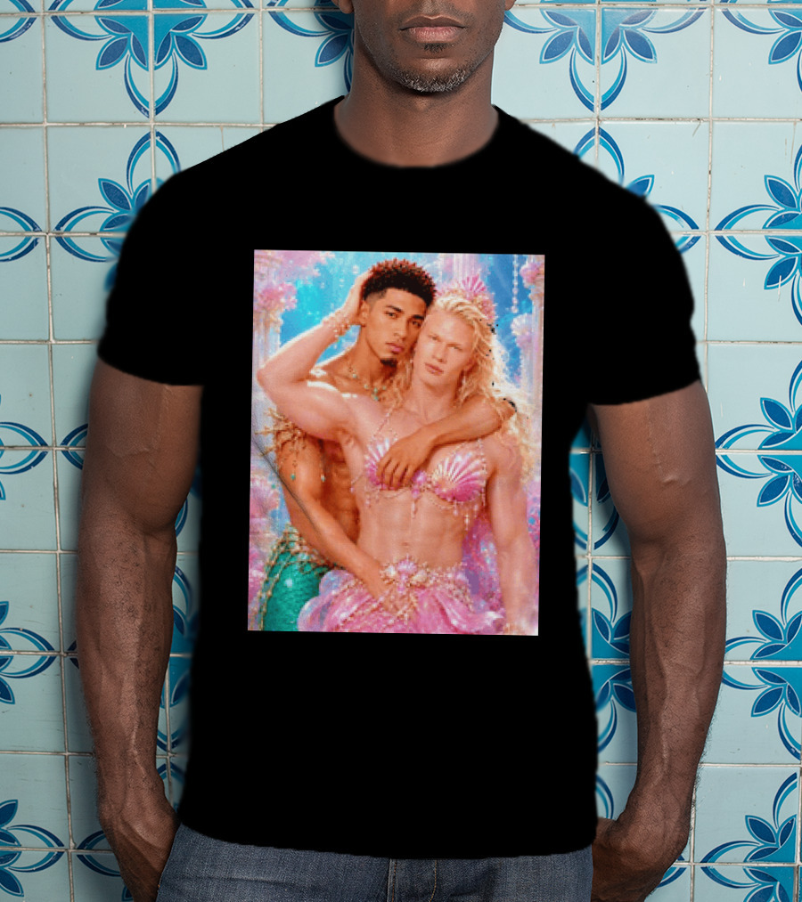 Mermaid Fantasy With Erling Haaland And Jude Bellingham T-Shirt