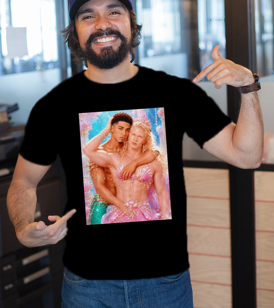 Mermaid Fantasy With Erling Haaland And Jude Bellingham T-Shirt