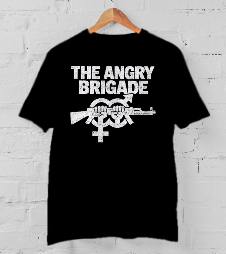 The Angry Brigade Symbol Fists Holding Rifle T-Shirt