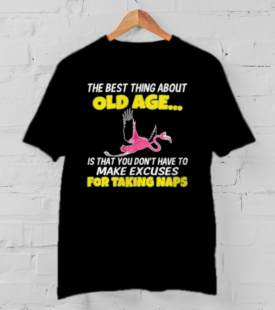 The Best Thing About Old Age Is You Don't Have To Make Excuses For Taking Naps Flamingo T-Shirt