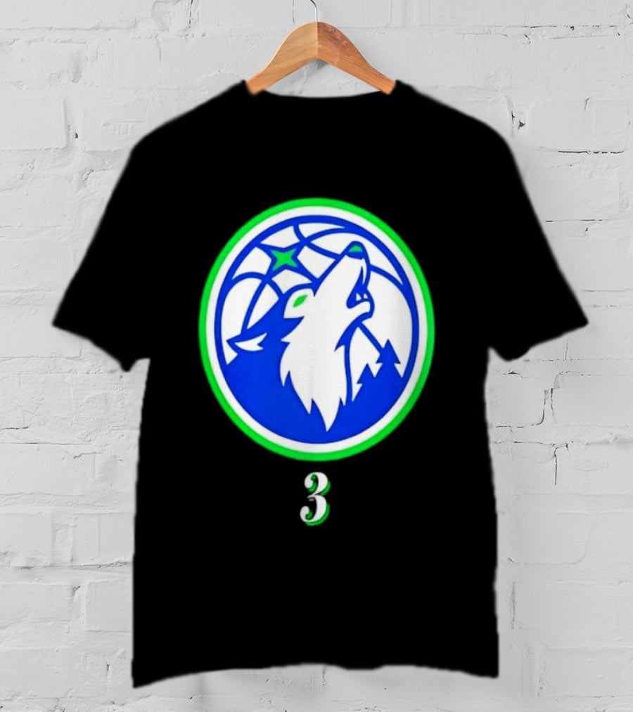 Jaden McDaniels Minnesota Timberwolves 3 Wolf Basketball T-Shirt