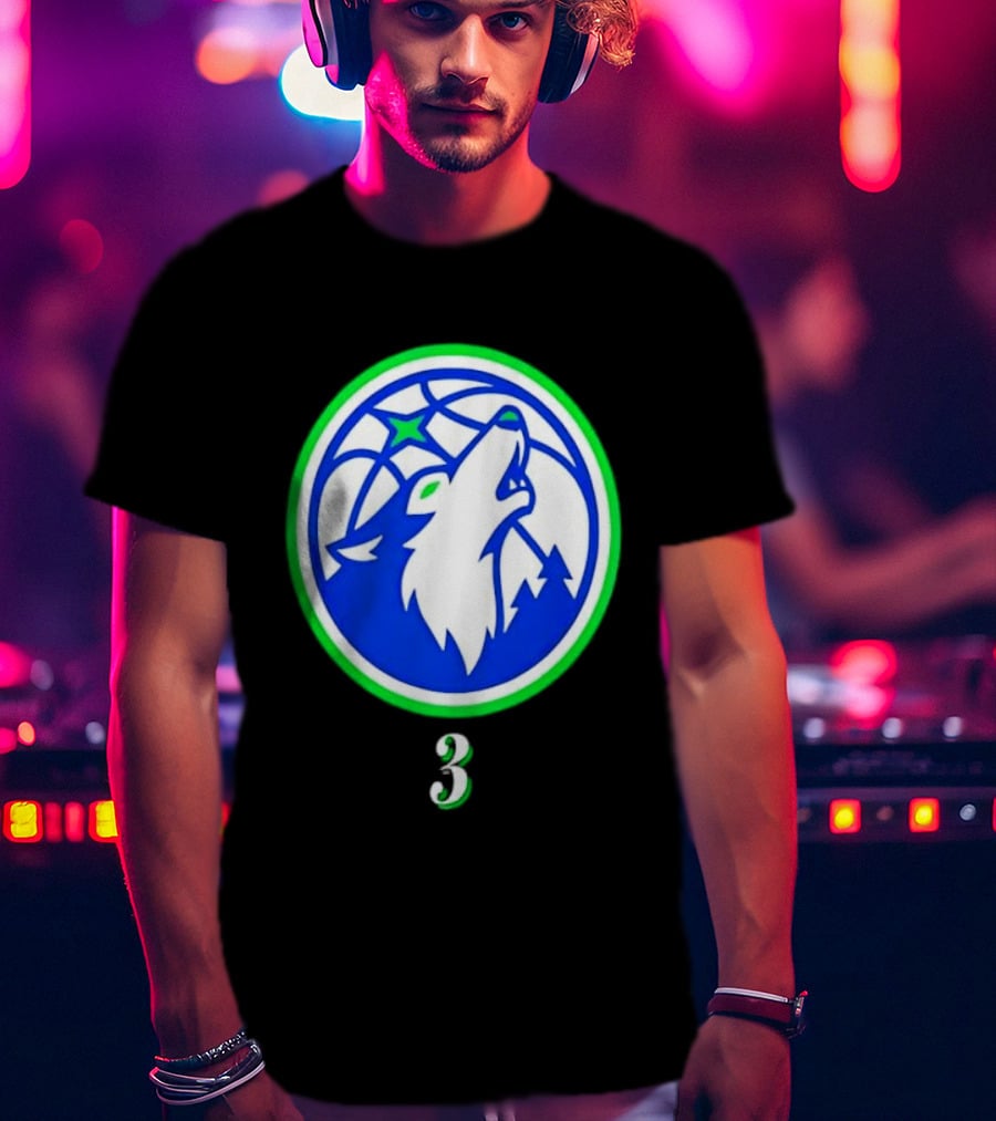 Jaden McDaniels Minnesota Timberwolves 3 Wolf Basketball T-Shirt