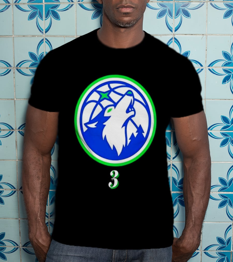 Jaden McDaniels Minnesota Timberwolves 3 Wolf Basketball T-Shirt