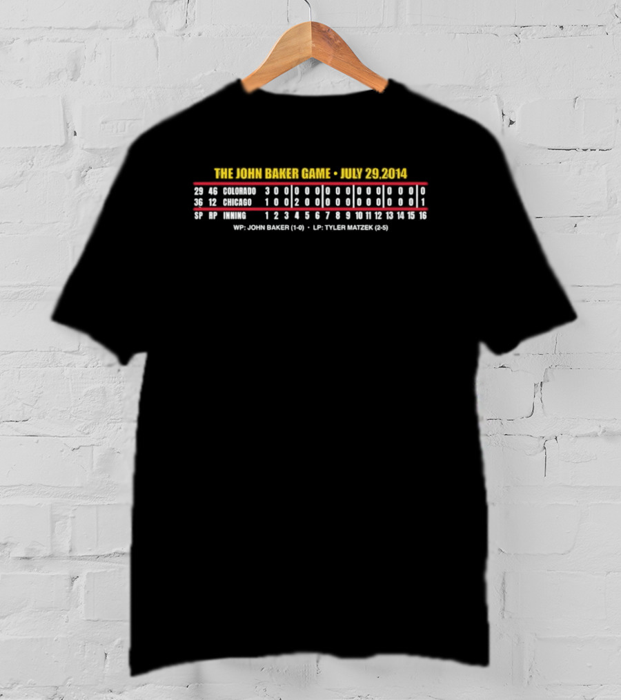 The John Baker Game July 29 2014 Colorado Chicago 5 Innings 16 Innings Victory T-Shirt