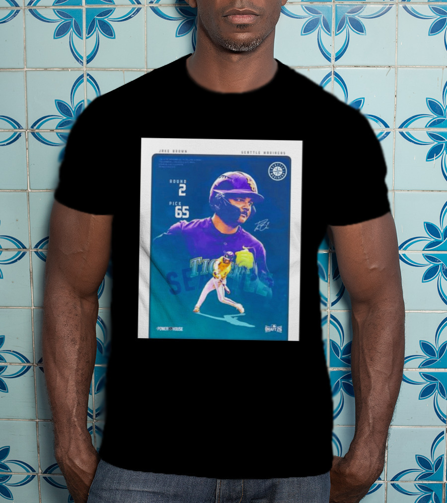 Jake Brown Seattle Mariners Round 2 Pick 65 Draft 26 Powerhouse T-Shirt