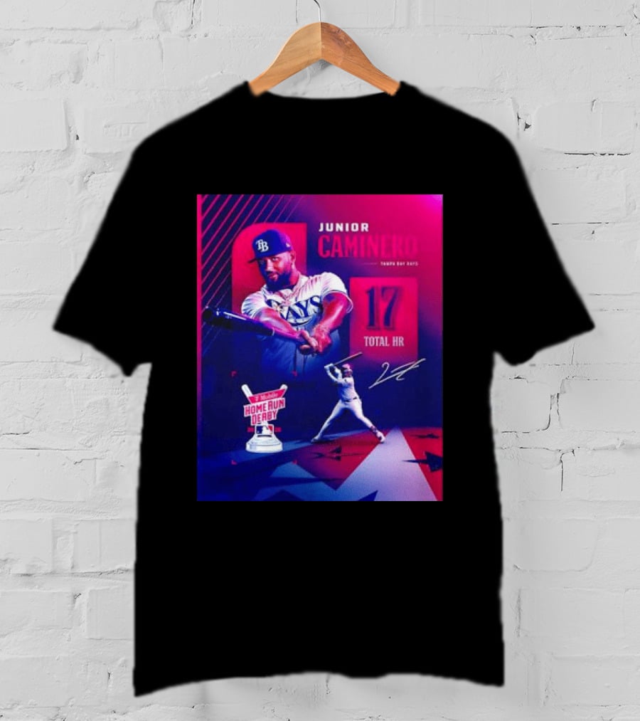 Junior Caminero Tampa Bay Rays 17 Total HR Mobile Home Run Derby 2026 T-Shirt