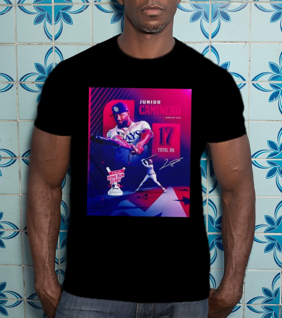 Junior Caminero Tampa Bay Rays 17 Total HR Mobile Home Run Derby 2026 T-Shirt