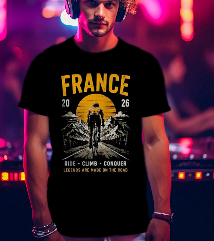 France 2026 Ride Climb Conquer Legends Are Made On The Road T-Shirt