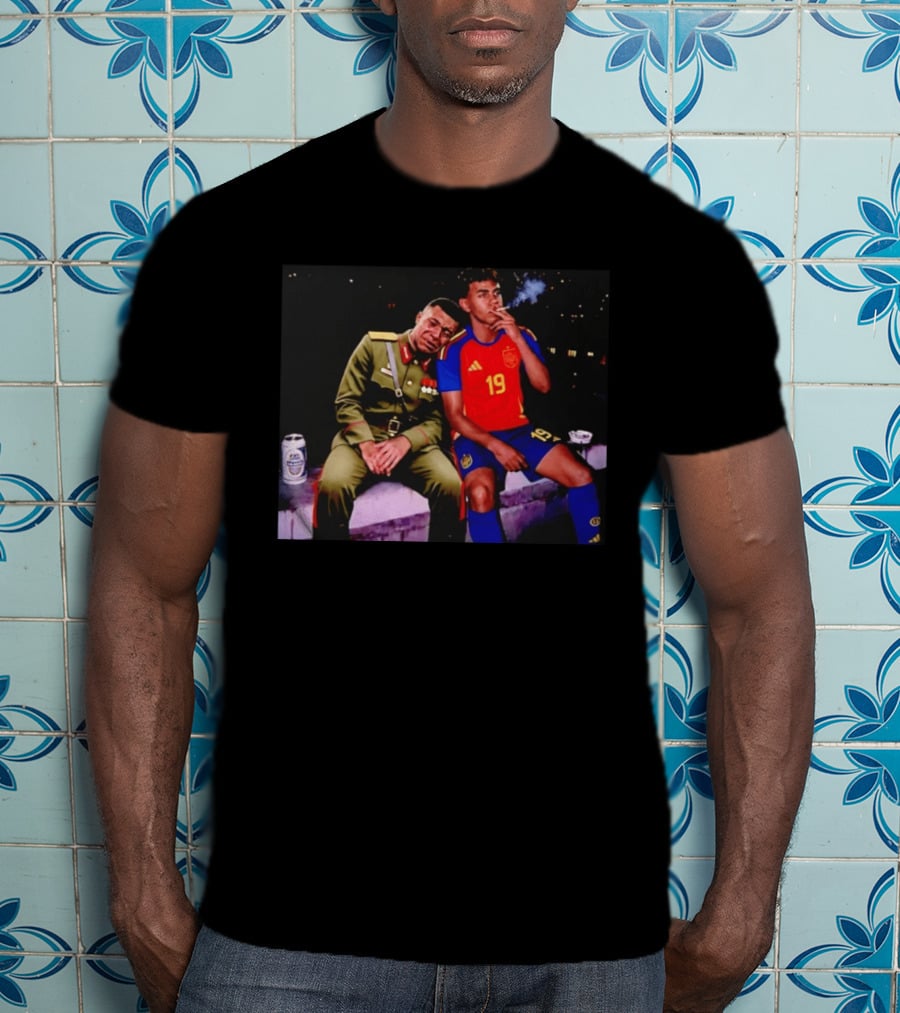 Kylian Mbappe And Lamine Yamal Smoking Spain Number 19 Soccer T-Shirt