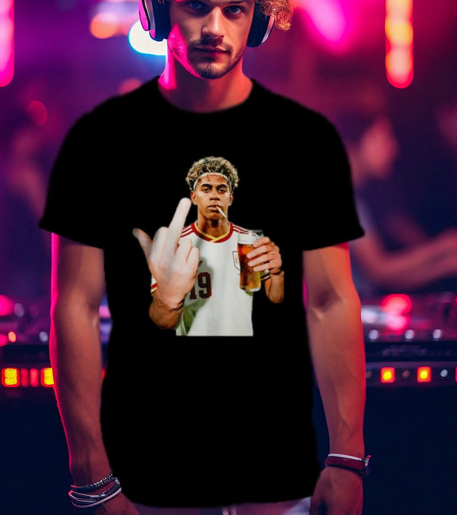 Lamine Yamal Spain National Team 19 Middle Finger And Beer T-Shirt