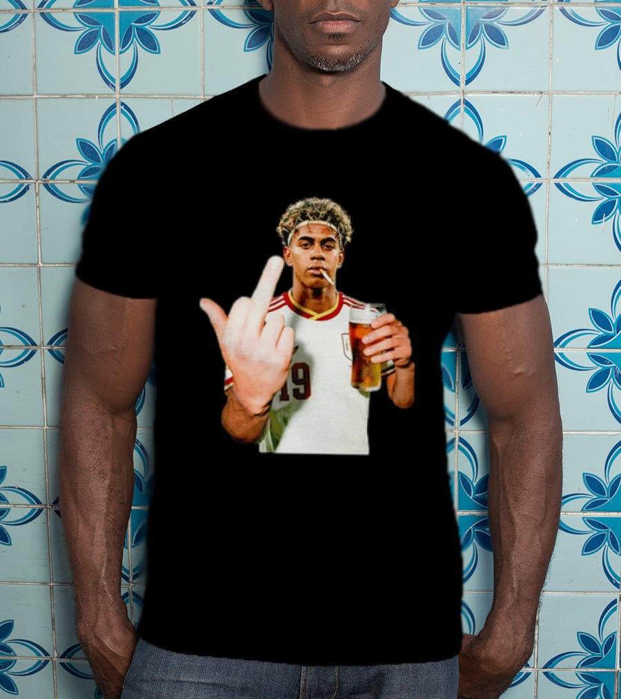 Lamine Yamal Spain National Team 19 Middle Finger And Beer T-Shirt