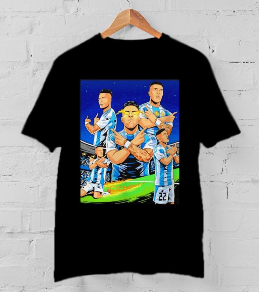 Lautaro Martinez Argentina National Team Collage Soccer Star Celebration T-Shirt