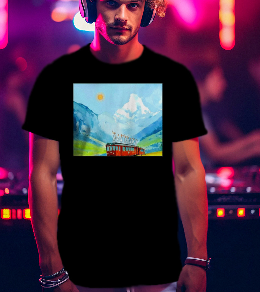 Lionel Messi Argentina Football Team Celebration On Swiss Alps Train T-Shirt