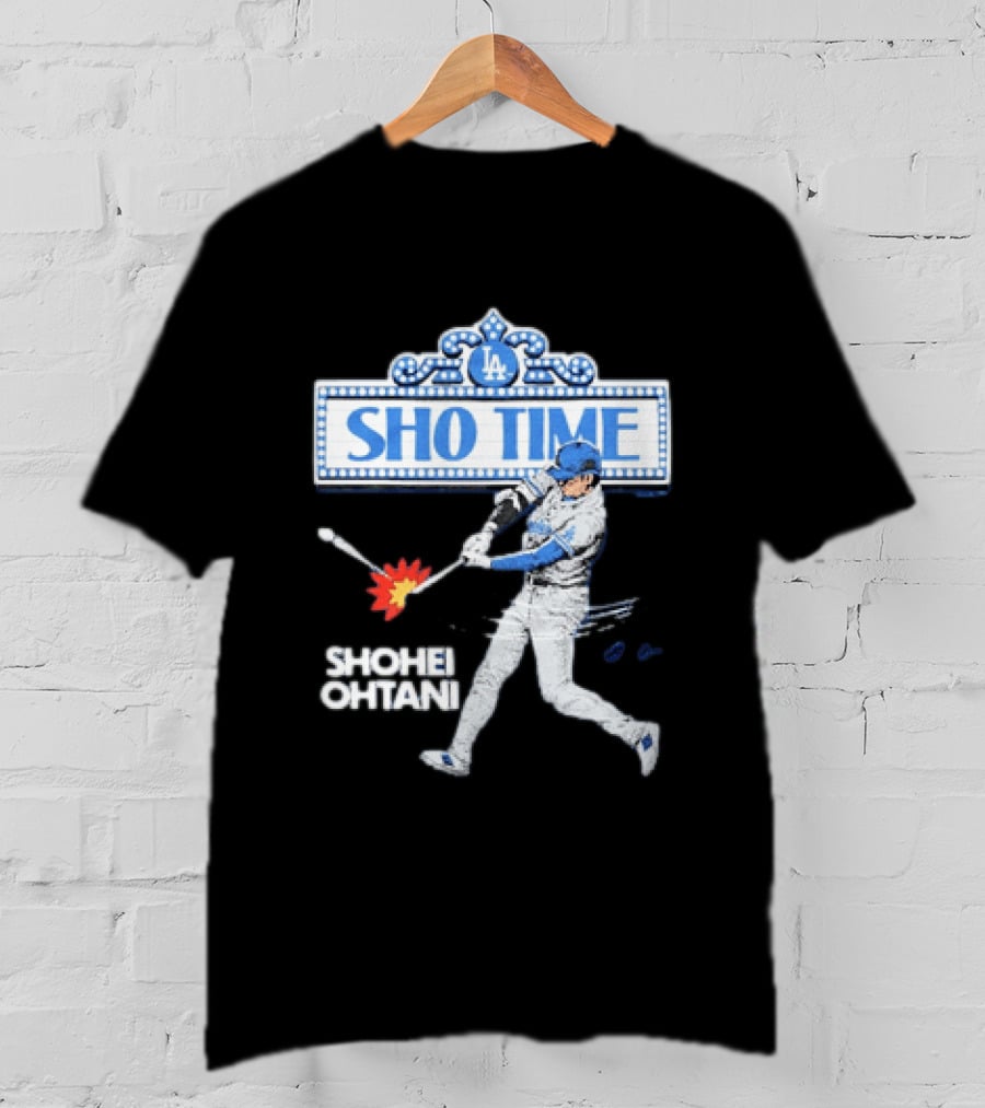 Los Angeles Dodgers Shohei Ohtani Sho Time LA 2026 Baseball Player Hitting Scene T-Shirt