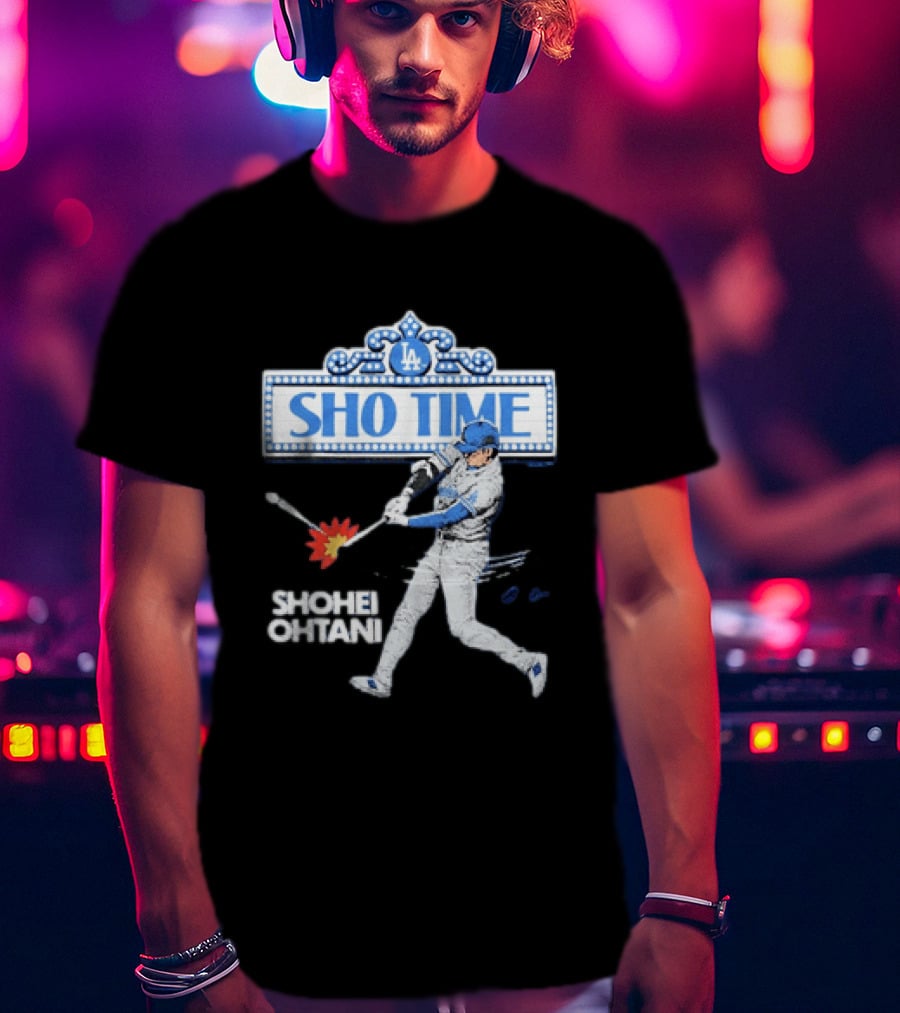Los Angeles Dodgers Shohei Ohtani Sho Time LA 2026 Baseball Player Hitting Scene T-Shirt