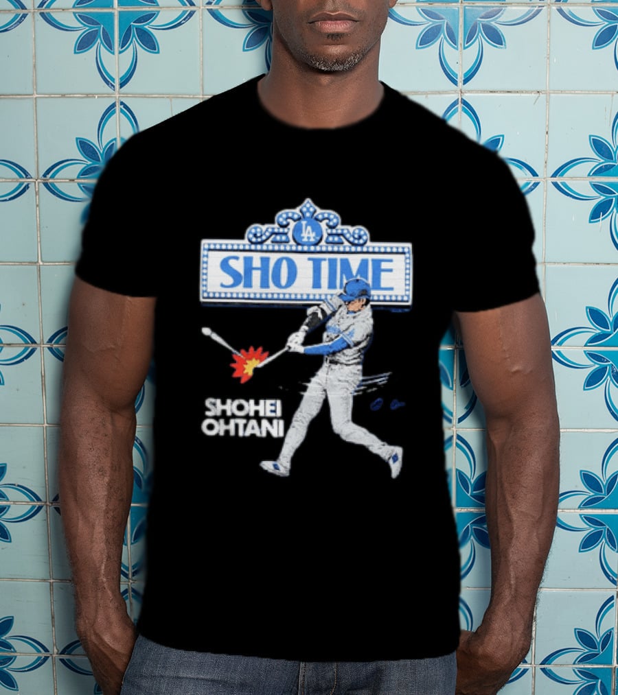 Los Angeles Dodgers Shohei Ohtani Sho Time LA 2026 Baseball Player Hitting Scene T-Shirt