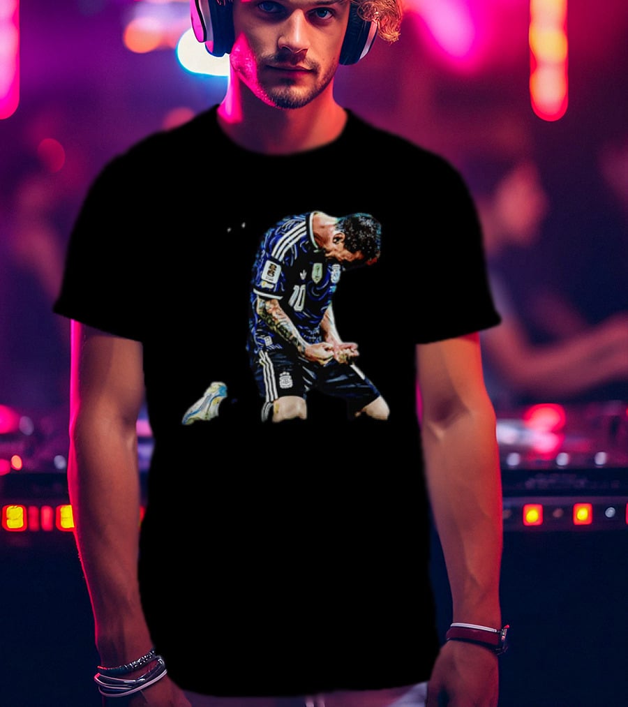 Messi Celebrates Argentina Victory With Passion And Emotion T-Shirt