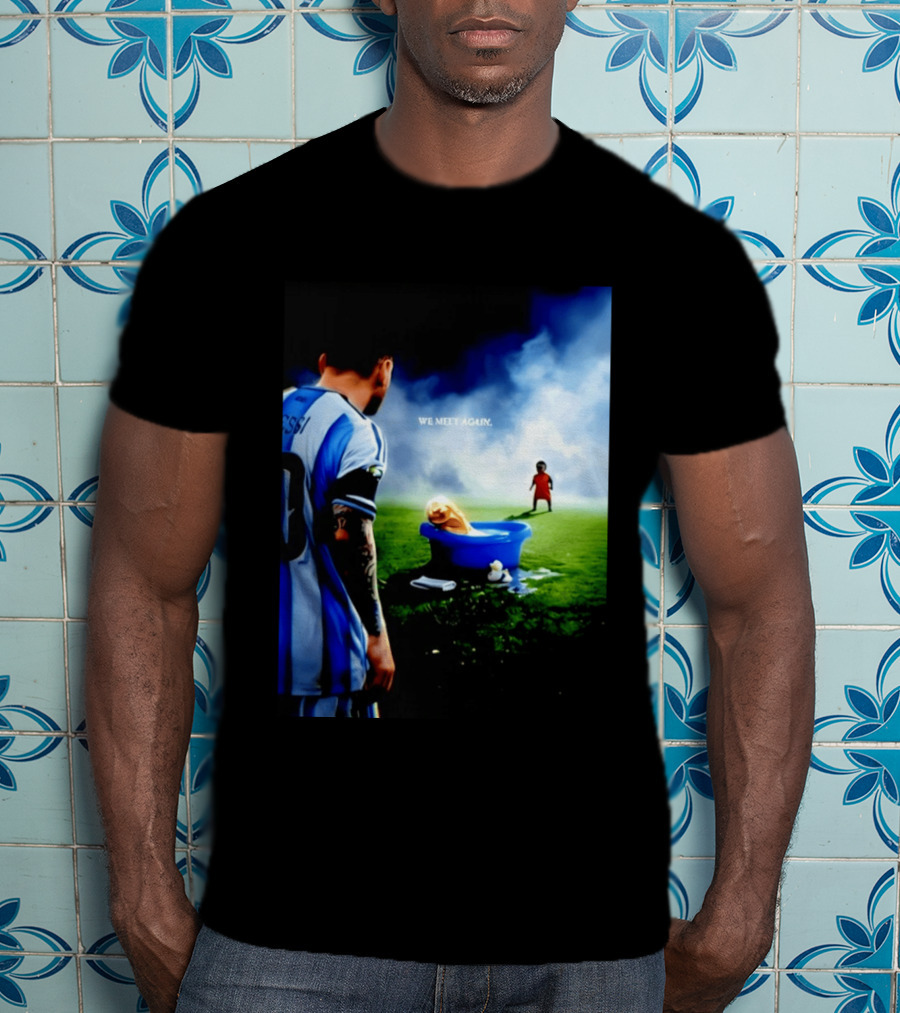 Messi X Lamine Yamal We Meet Again Argentina Spain Meme Football Scene T-Shirt