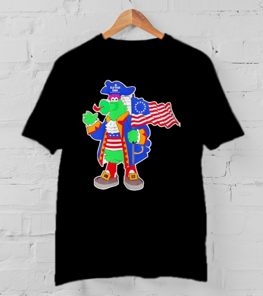 Phillie Phanatic Patriotic 2026 All Star Game Philadelphia Phillies American Flag MLB T-Shirt