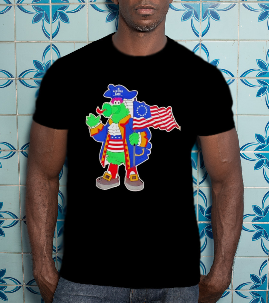 Phillie Phanatic Patriotic 2026 All Star Game Philadelphia Phillies American Flag MLB T-Shirt