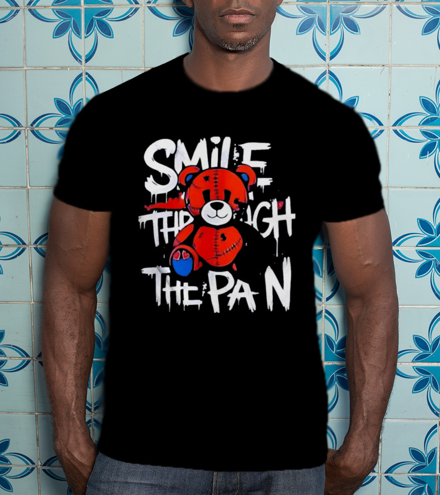 Smile Through The Pain Patchwork Teddy T-Shirt