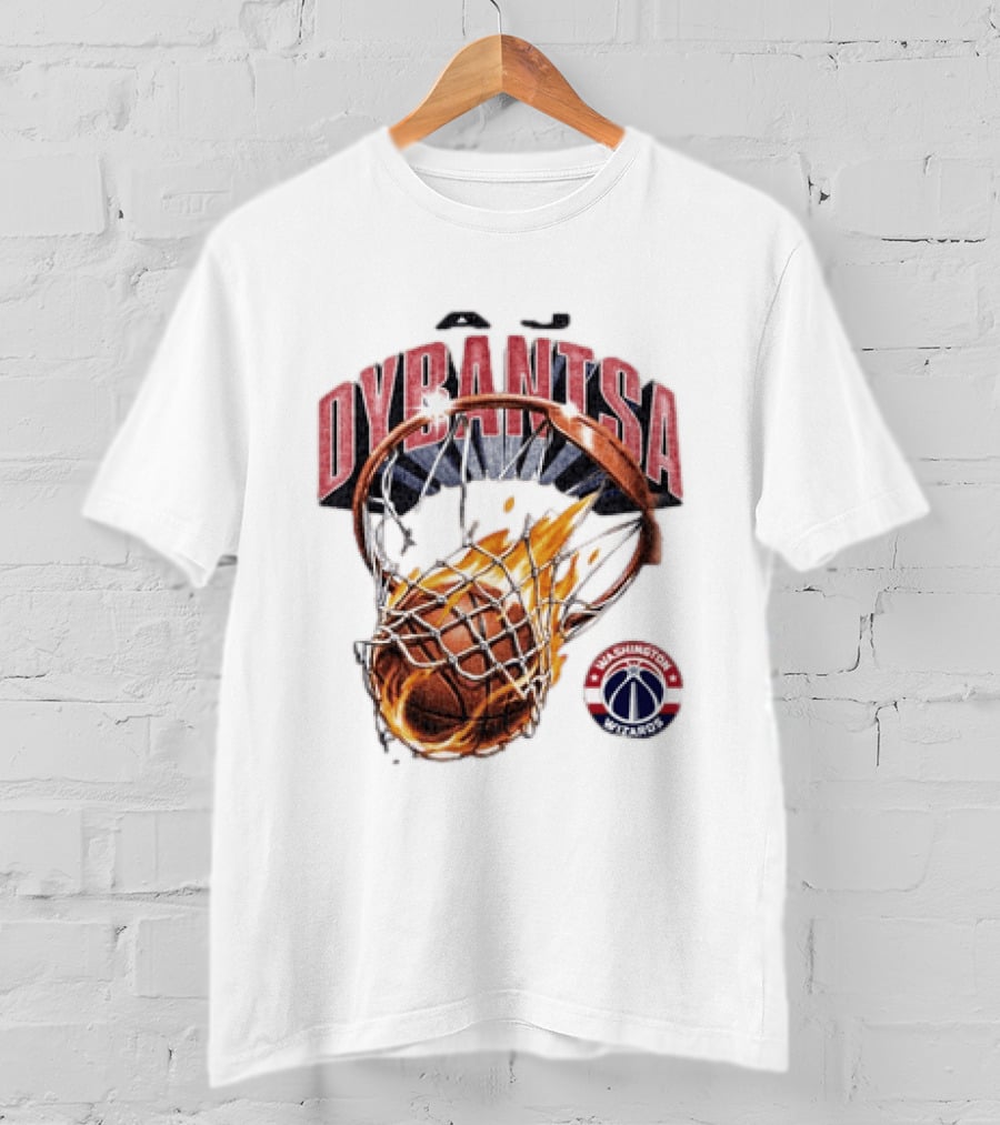 Dybantsa Washington Wizards Basketball Hoop On Fire T-Shirt