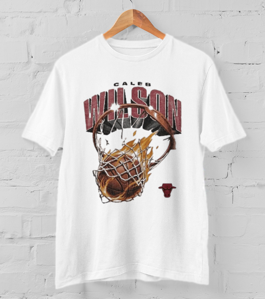 Caleb Wilson Chicago Bulls Basketball On Fire T-Shirt