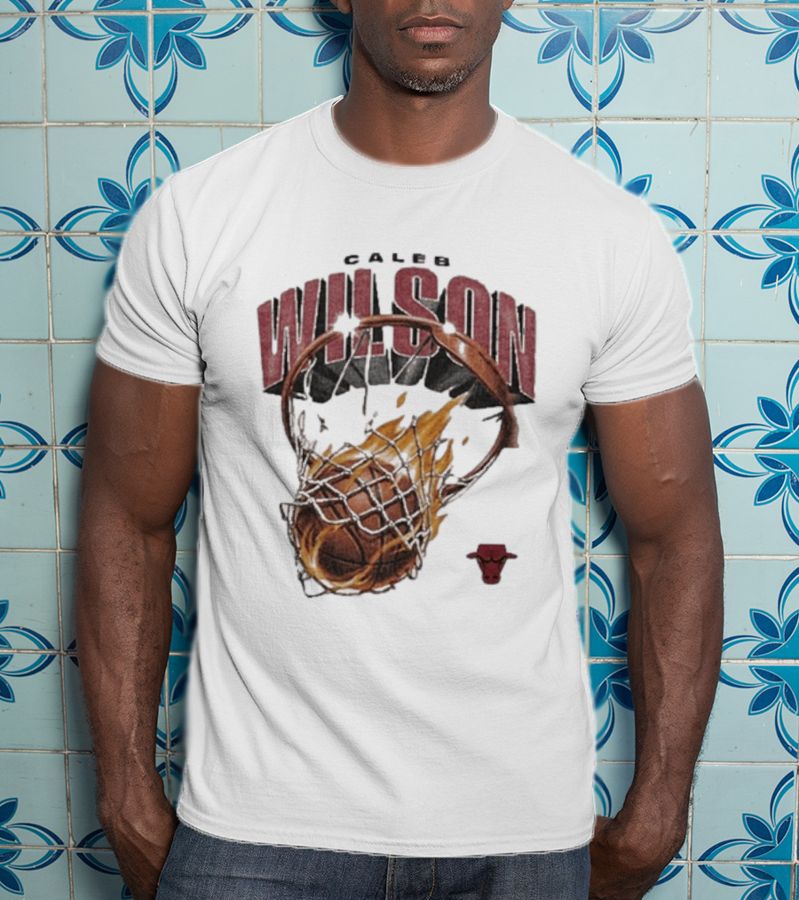 Caleb Wilson Chicago Bulls Basketball On Fire T-Shirt