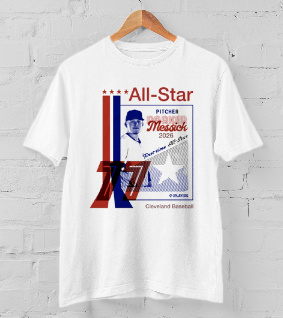 Cleveland Guardians Parker Messick First Time All Star 2026 Pitcher Three Stars T-Shirt