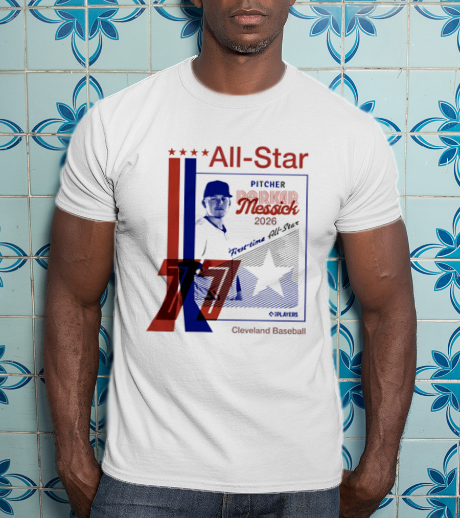 Cleveland Guardians Parker Messick First Time All Star 2026 Pitcher Three Stars T-Shirt