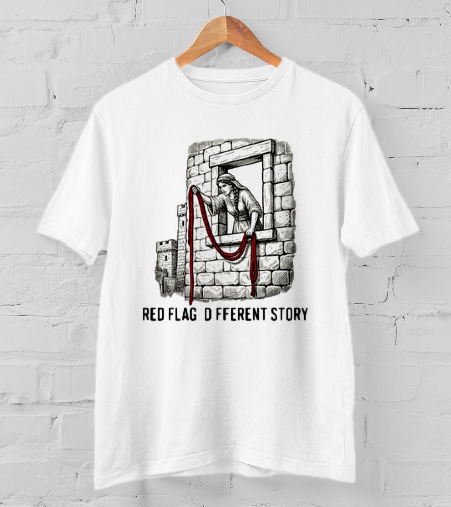 Red Flag Different Story Rahab Joshua 2 Biblical Scene T-Shirt