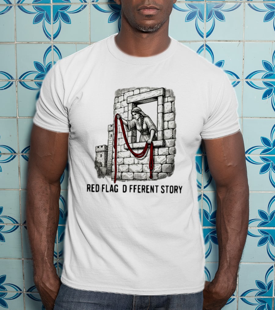 Red Flag Different Story Rahab Joshua 2 Biblical Scene T-Shirt