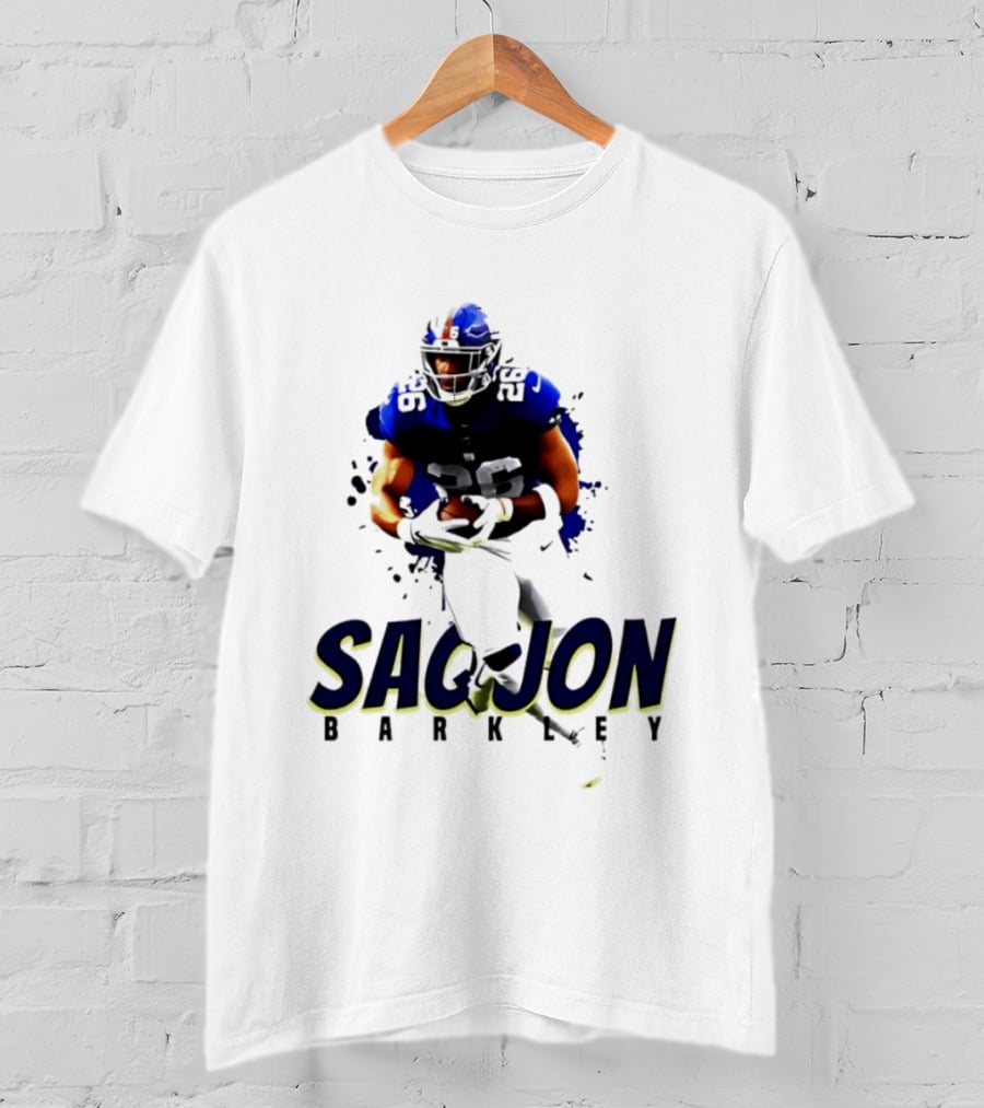 Saquon Barkley 26 New York Giants Running Back Sports T-Shirt