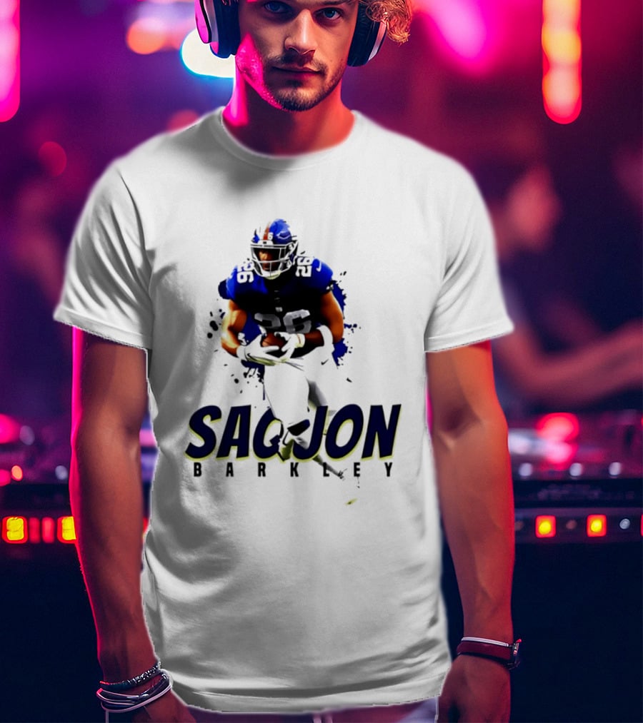 Saquon Barkley 26 New York Giants Running Back Sports T-Shirt