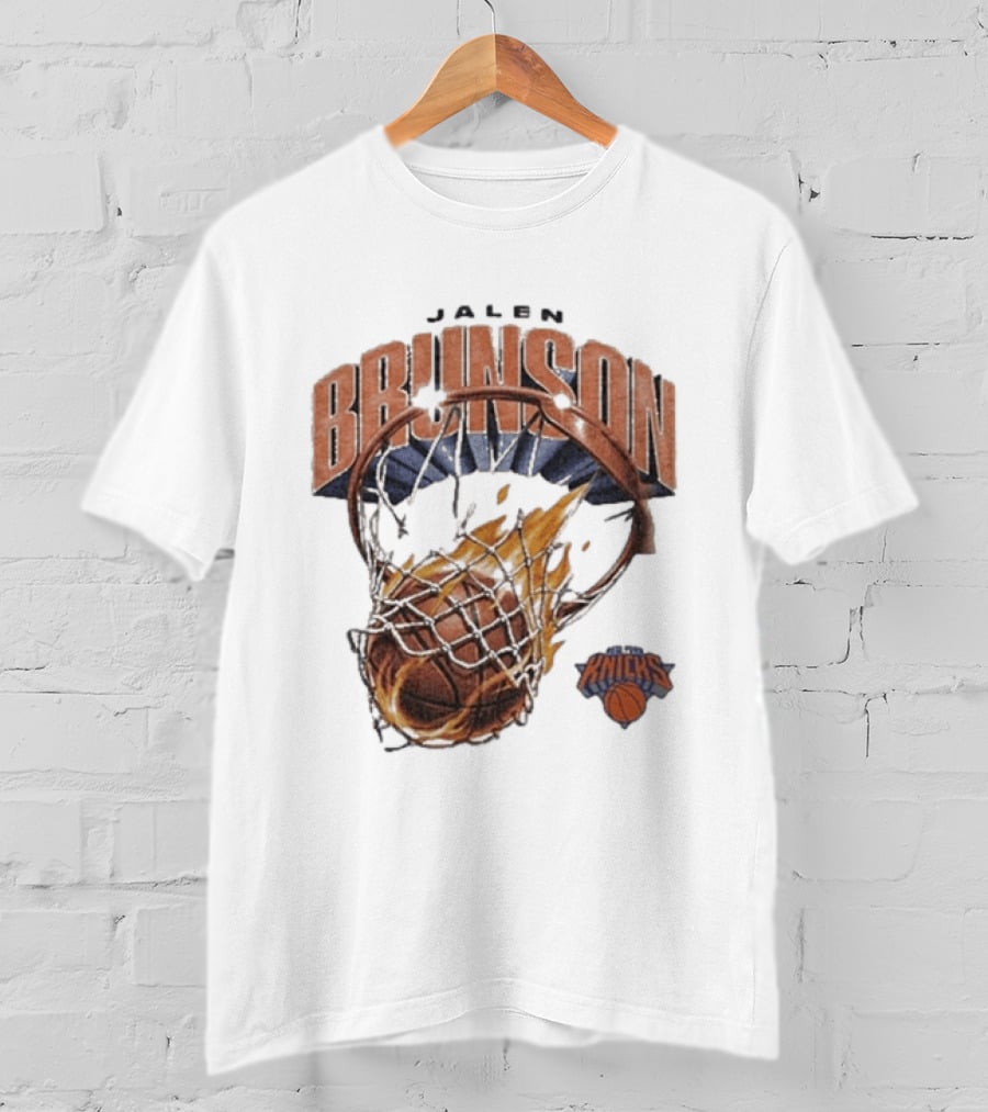 Jalen Brunson New York Knicks Basketball On Fire T-Shirt