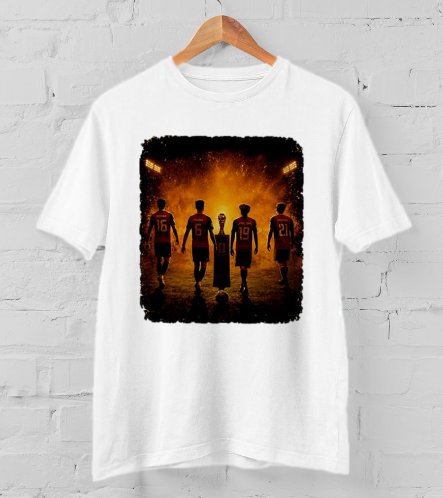 Spain National Football Team Rodrigo Merino Lamine Yamal Oyarzabal Trophy 2026 T-Shirt