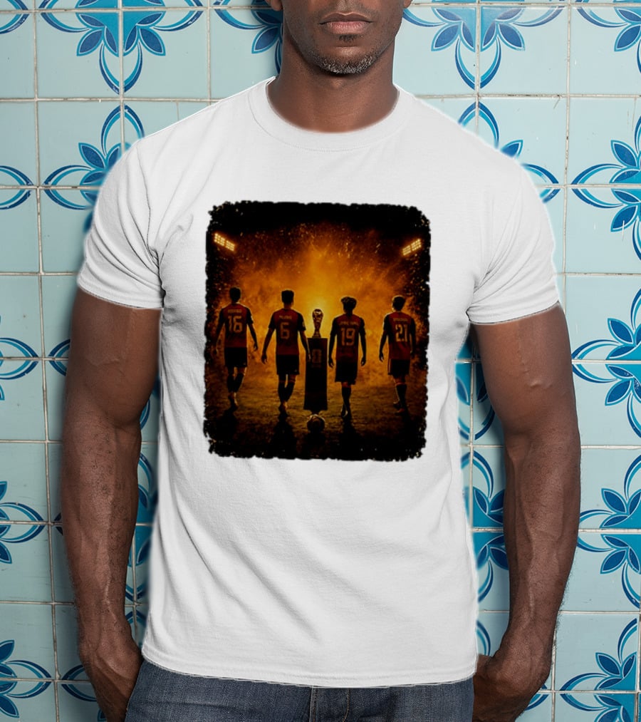 Spain National Football Team Rodrigo Merino Lamine Yamal Oyarzabal Trophy 2026 T-Shirt
