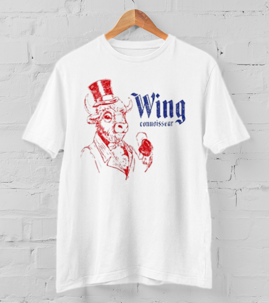 Wing Connoisseur Buffalo Top Hat Bison T-Shirt