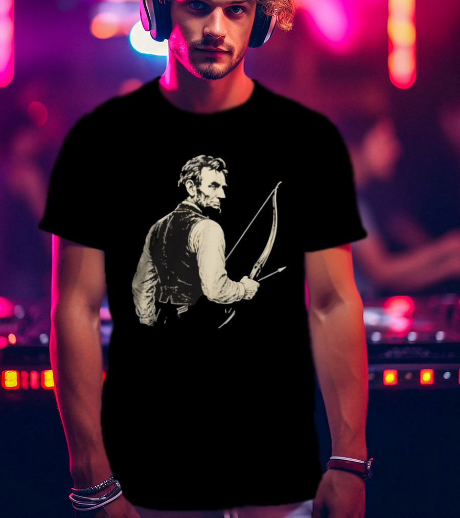 Abraham Lincoln Archery Bow And Arrow Hunting T-Shirt