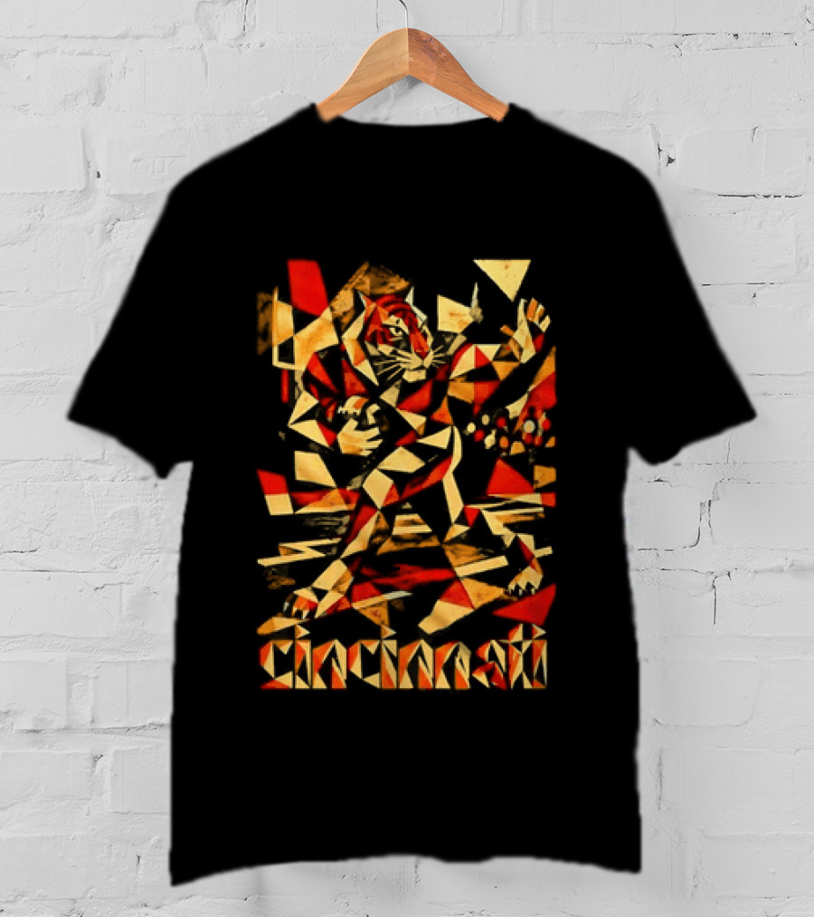 Bengals Tiger Running With Football Cincinnati T-Shirt