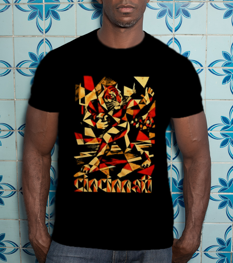 Bengals Tiger Running With Football Cincinnati T-Shirt