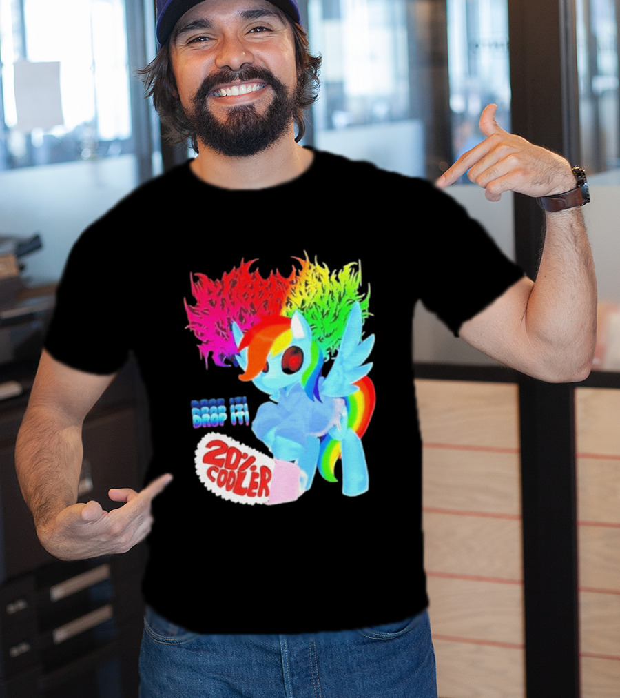 Drop It 20% Cooler Bubblegum Chainsaw Rainbow Dash T-Shirt