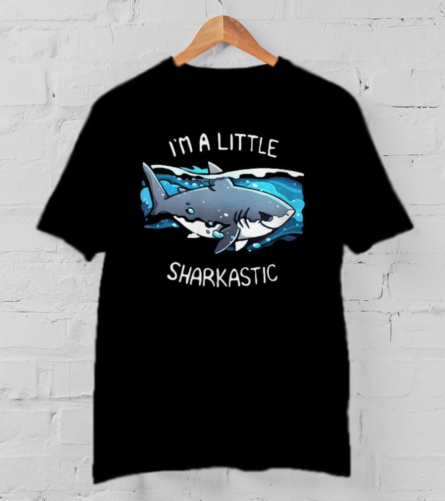 I'm A Little Sharkastic Playful Shark Ocean Humor T-Shirt