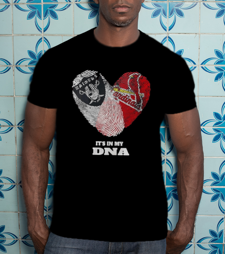 Las Vegas Raiders Washington Commanders It's In My DNA Fingerprint Heart T-Shirt