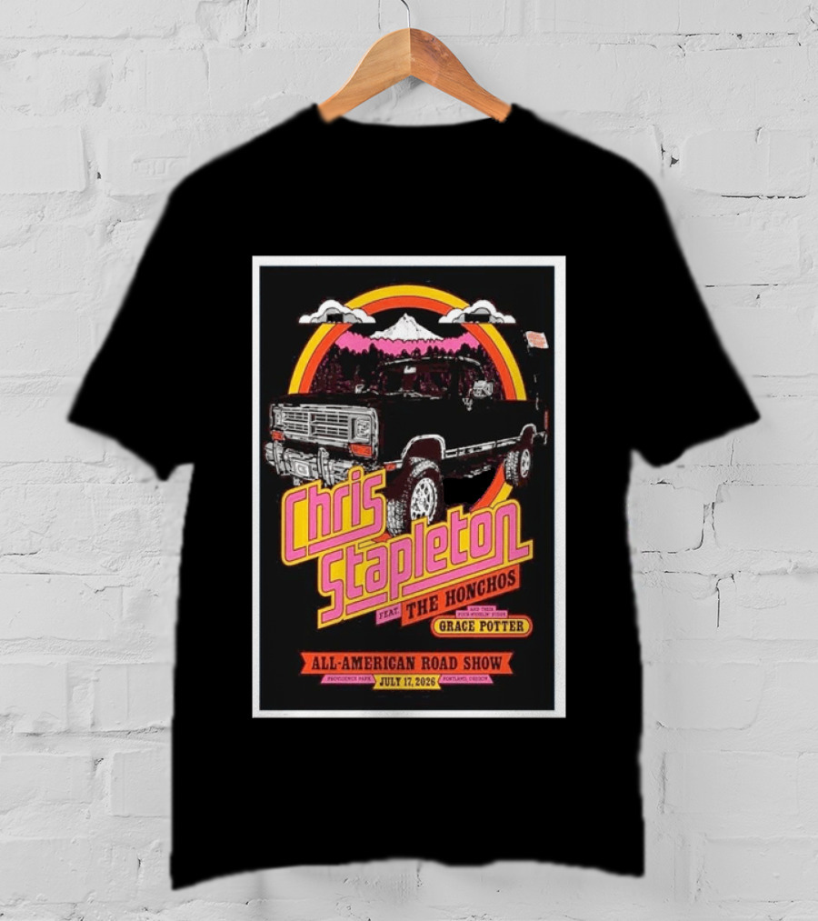 Chris Stapleton All American Road Show July 17 2026 Portland Oregon Feat The Honchos Grace Potter T-Shirt
